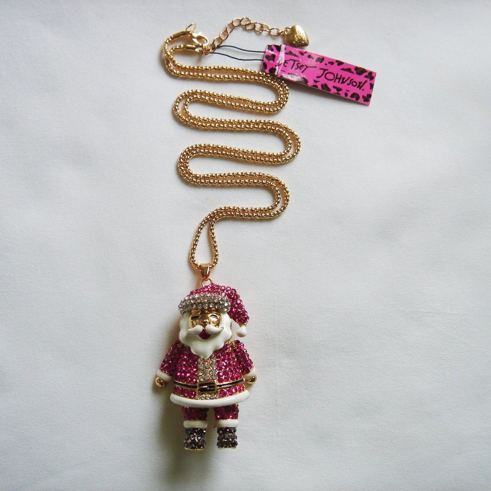 BETSEY JOHNSON SANTA CLAUS CHRISTMAS  NECKLACE